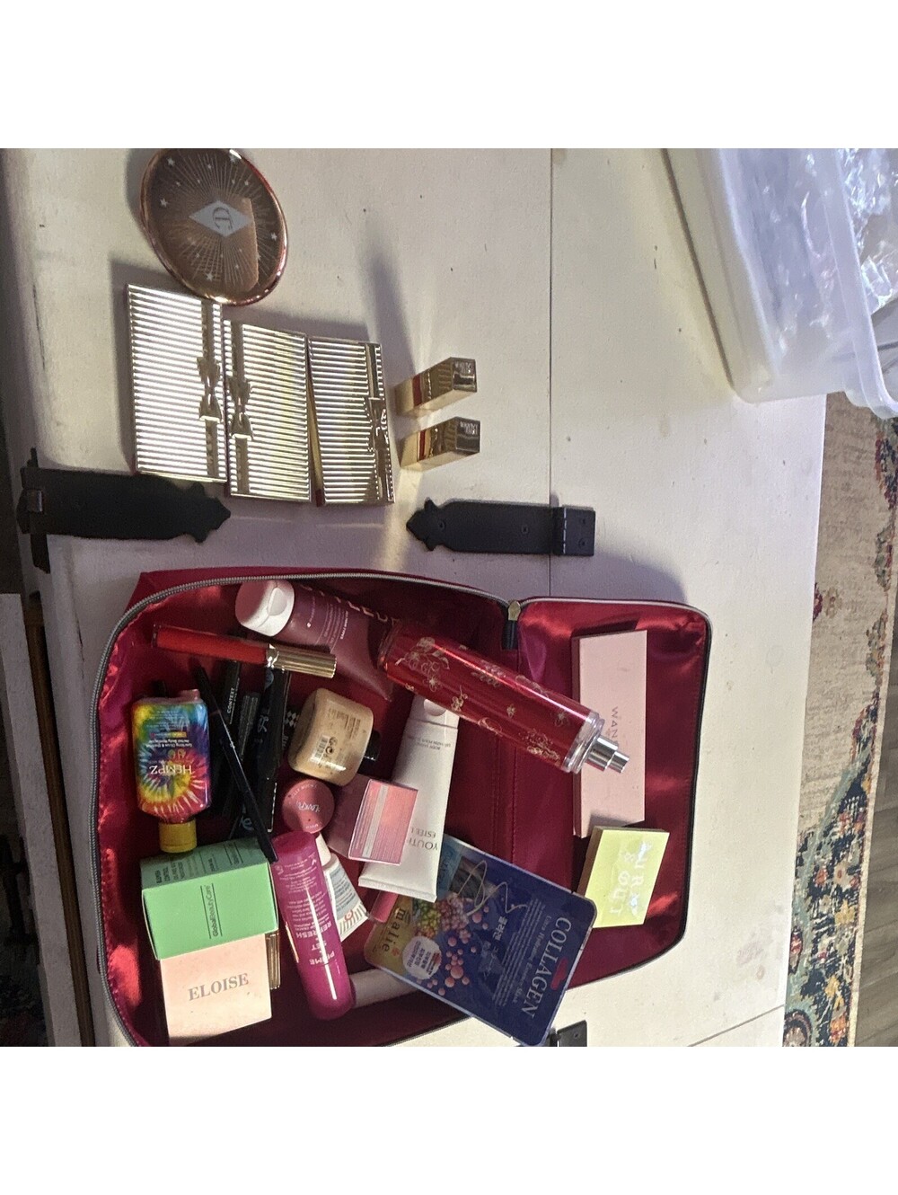 Lot Of Makeup And Beauty Care And Bag Estee Lauder